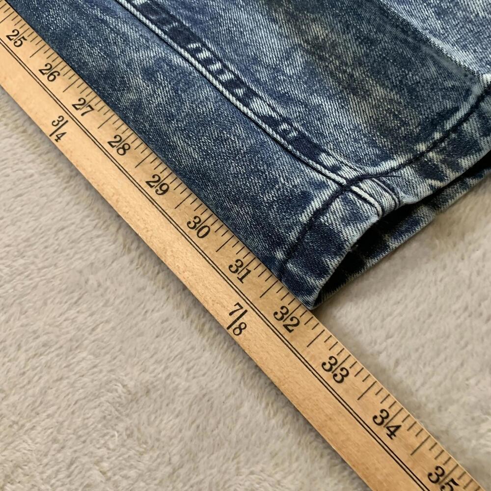 Black Jeans Mens 30x32 Blue Relaxed Straight‎ Leg Distressed Denim Vintage Style - Picture 6 of 14